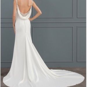 Brand New White Beaded Satin dress